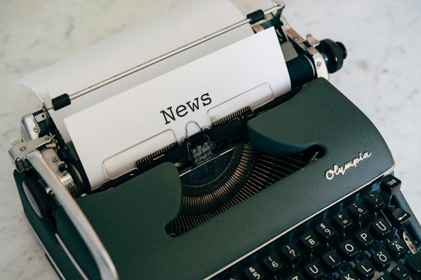 Typewriter with a news page